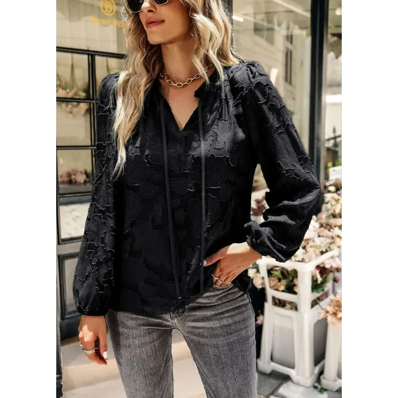 Blouse chic noir femme