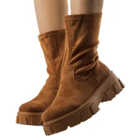 BM Bottines Makayla femme camel brun