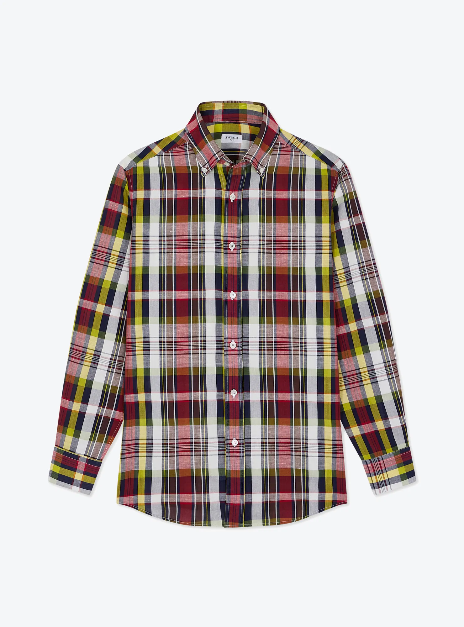 Chemise Chambray Carreaux Bleu Jaune