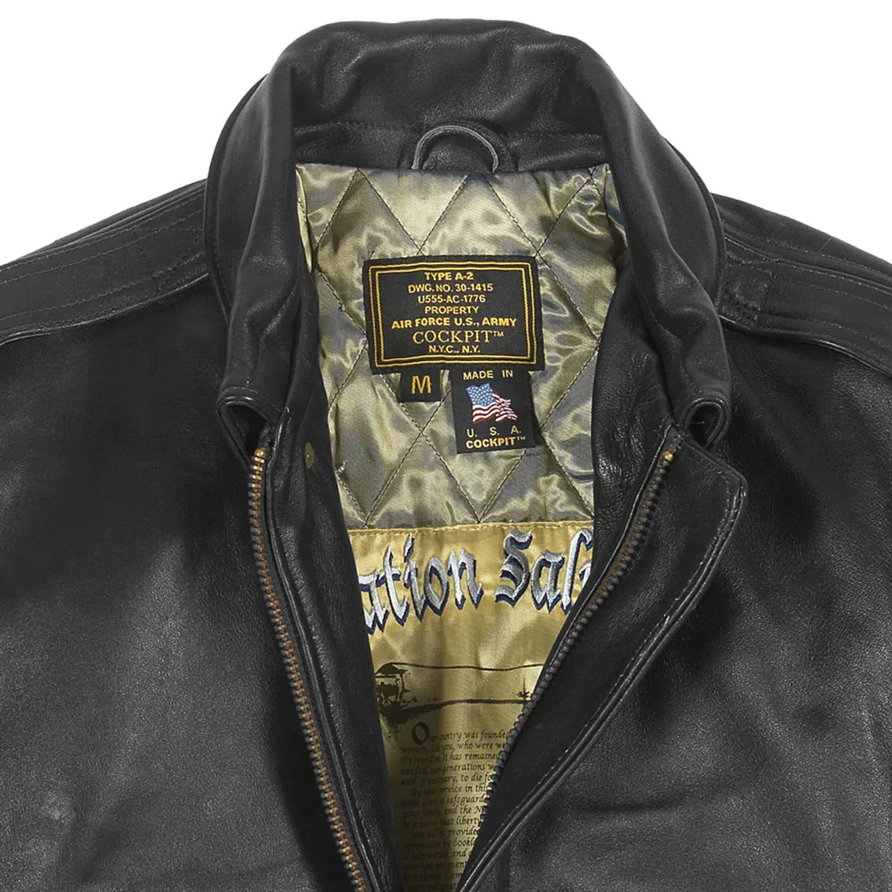 Cockpit USA Antique Lamb A-2 Jacket Brown or Black USA Made