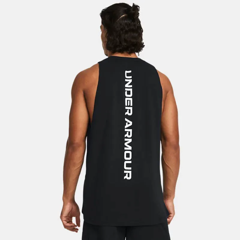 Débardeur homme Under Armour Baseline Cotton - Noir/Blanc