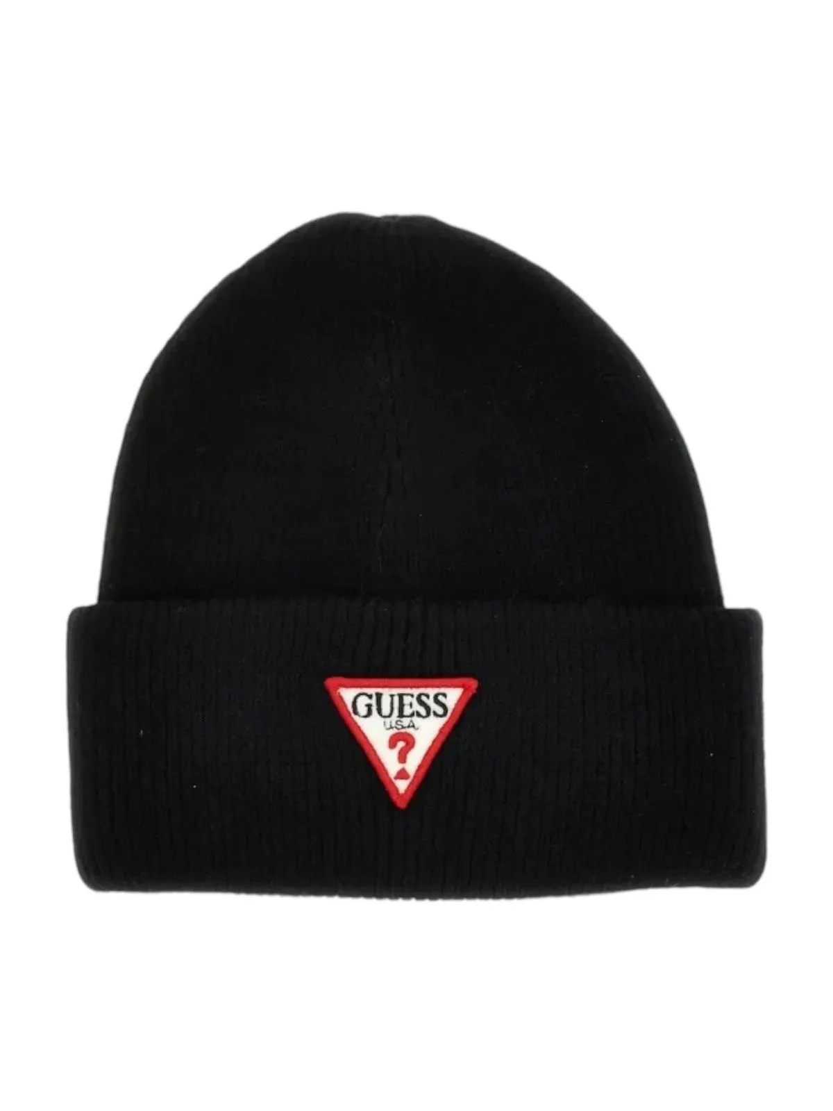 Guess Chapeau Noir Femme Bonnet Patch Triangle AW5234 VIS01 BLA
