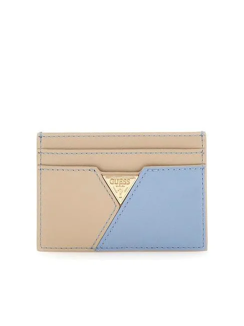 Guess Triangle Logo Porte-Carte Plat Multicolore Beige - Achetez À Prix Outlet!