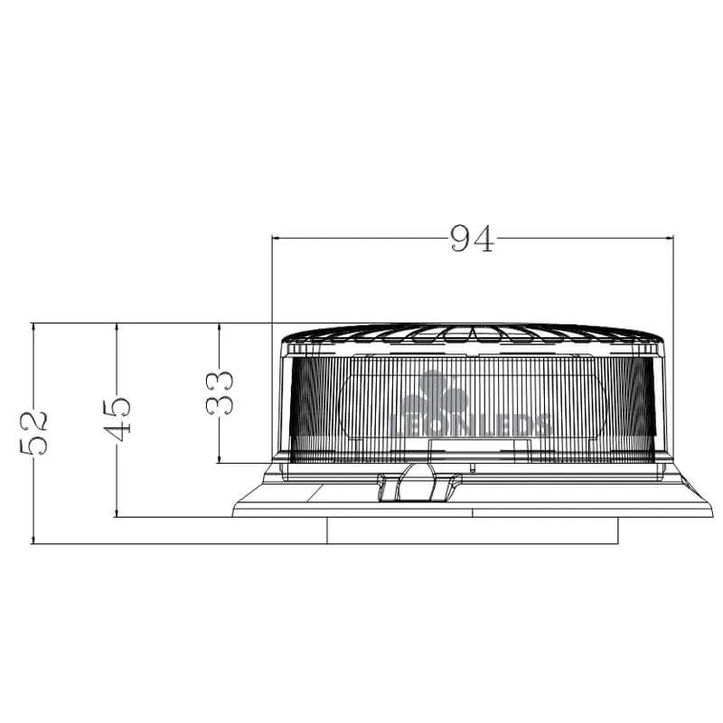 Gyrophare plat à LED avec connecteur allume-cigare NR65 TA2 | leonleds.com
