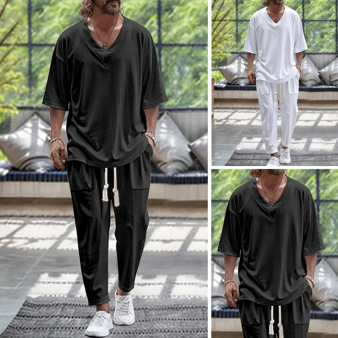 Hermann | Ensemble chemise et pantalon en lin pour homme - Coupe ample