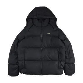 Lacoste - Doudoune à capuche noire taille L