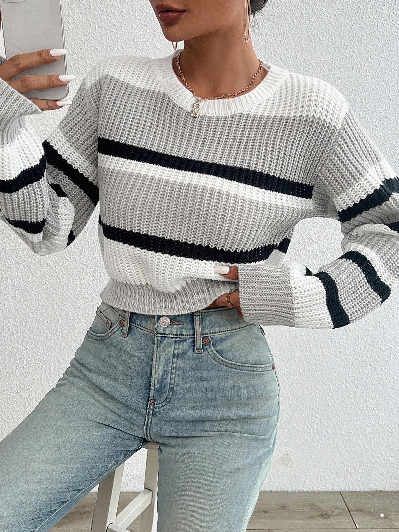 LNA | Pull en Maille Rayé