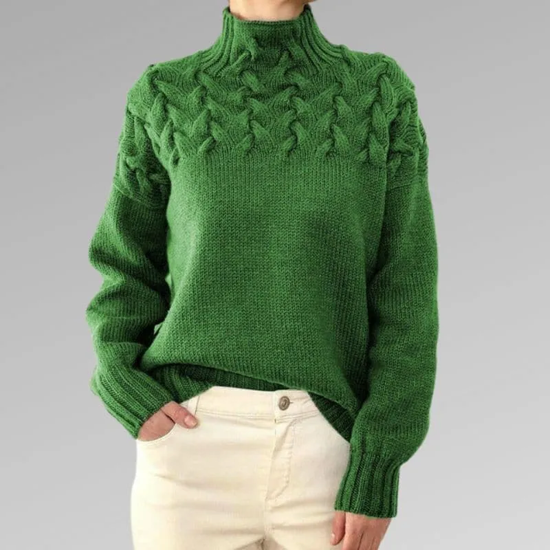 Nala - Pull en maille avec col haut tressé