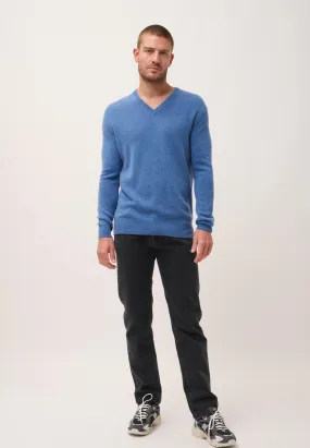 NATHAN  pull col v bleu denim