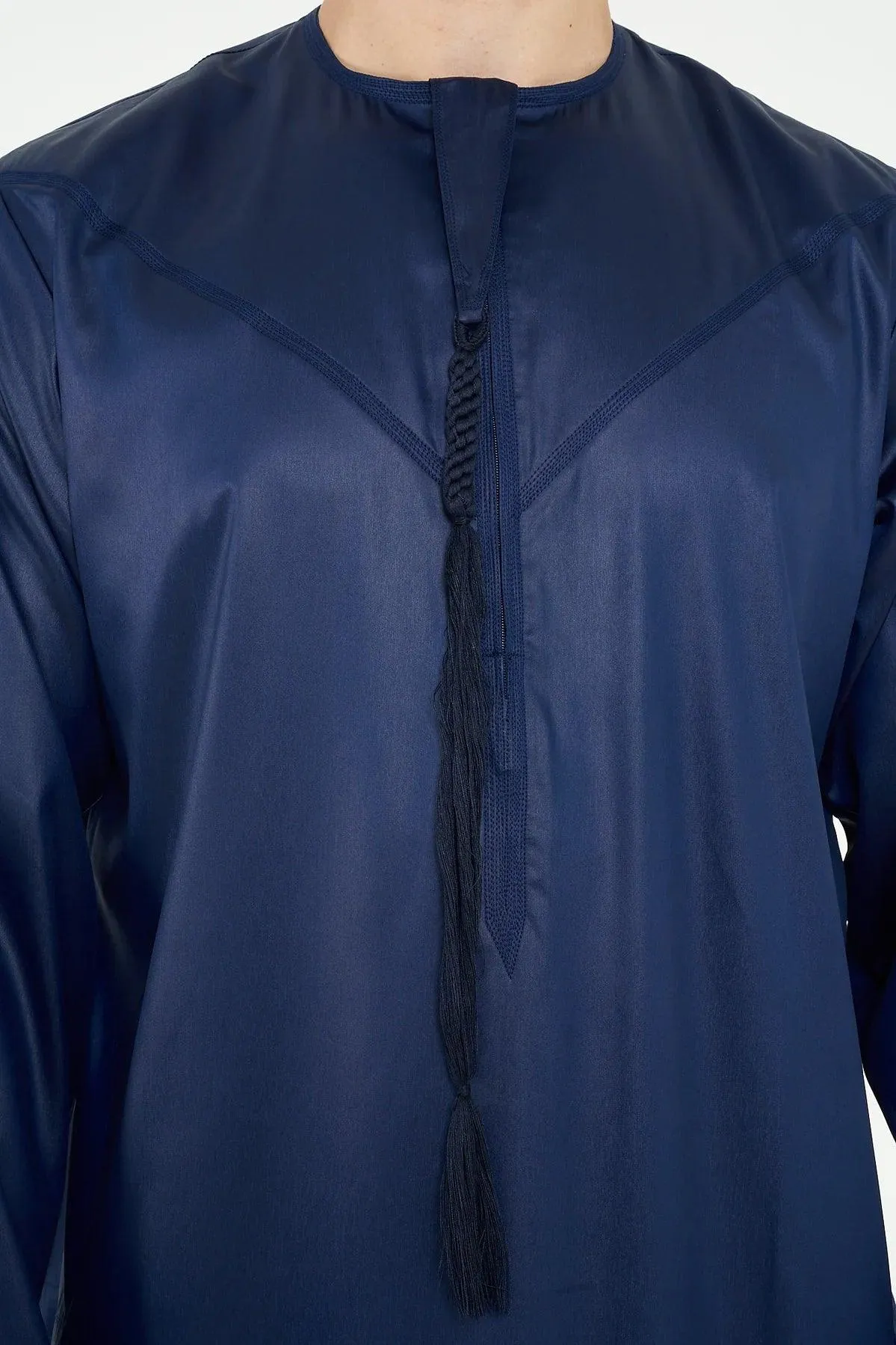 Navy Blue Silky Emirati Thobe