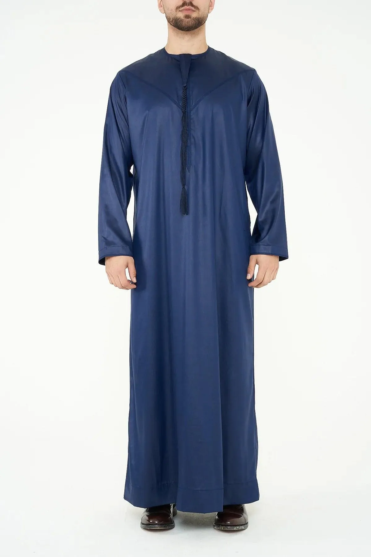 Navy Blue Silky Emirati Thobe