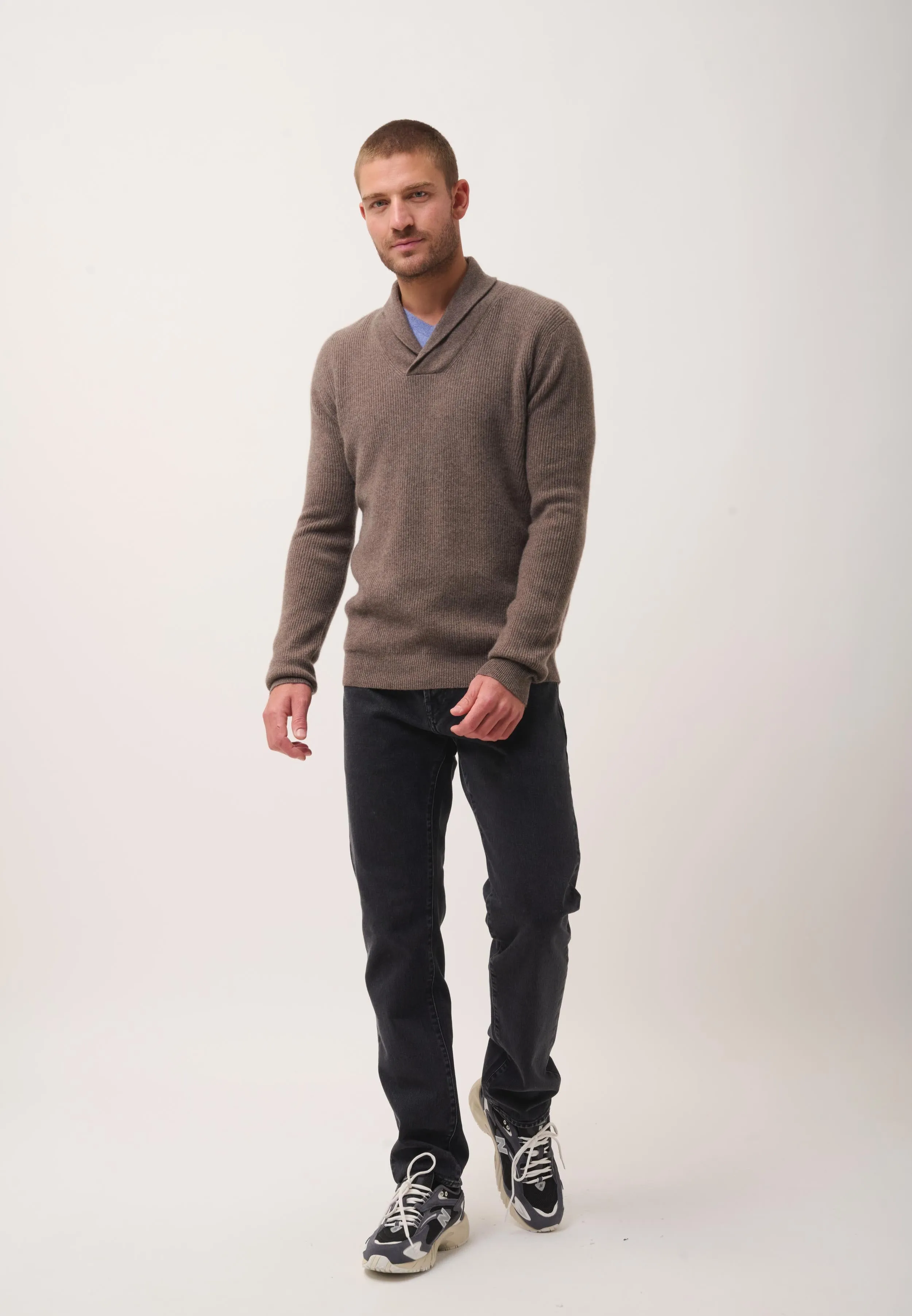 NINA pull col chle taupe chiné