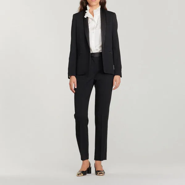 Pantalon avec empiècement de satin