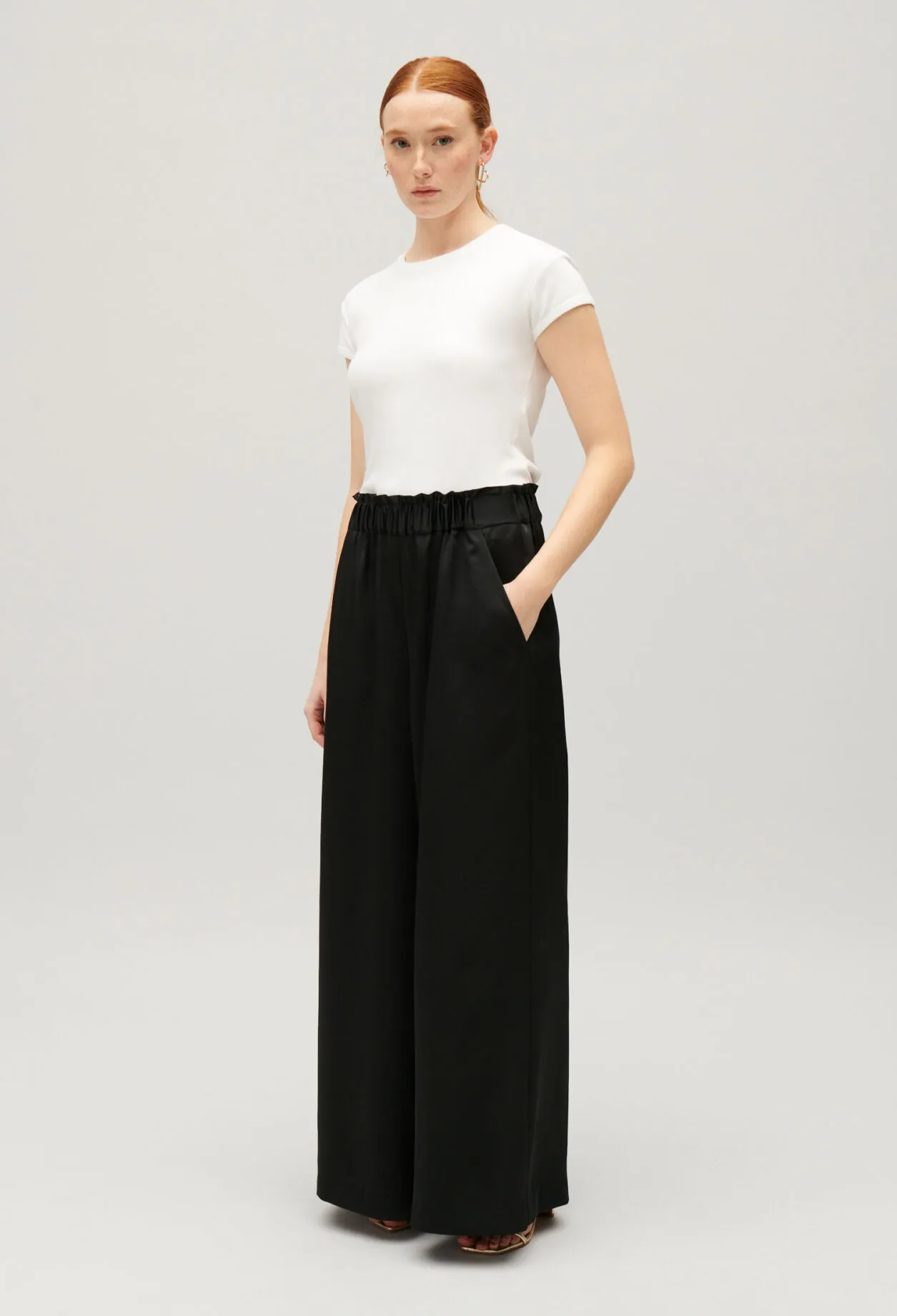 Pantalon large taille smockée | Claudie FR