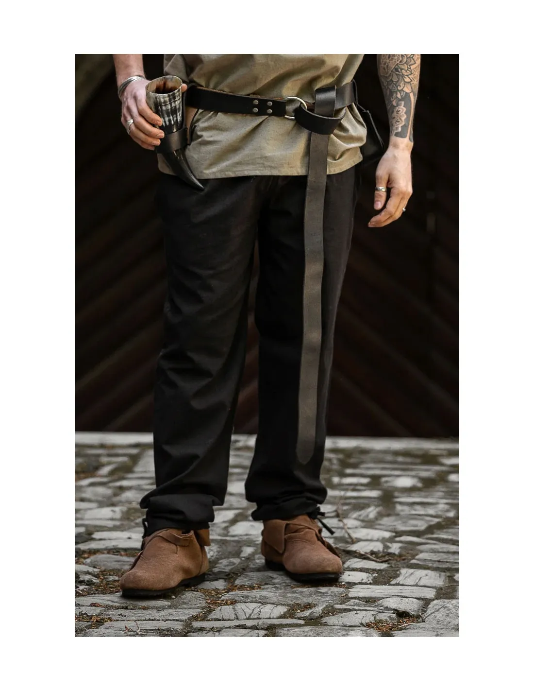 Pantalon médiéval Arvo, couleur noire ⚔️ Boutique Épées