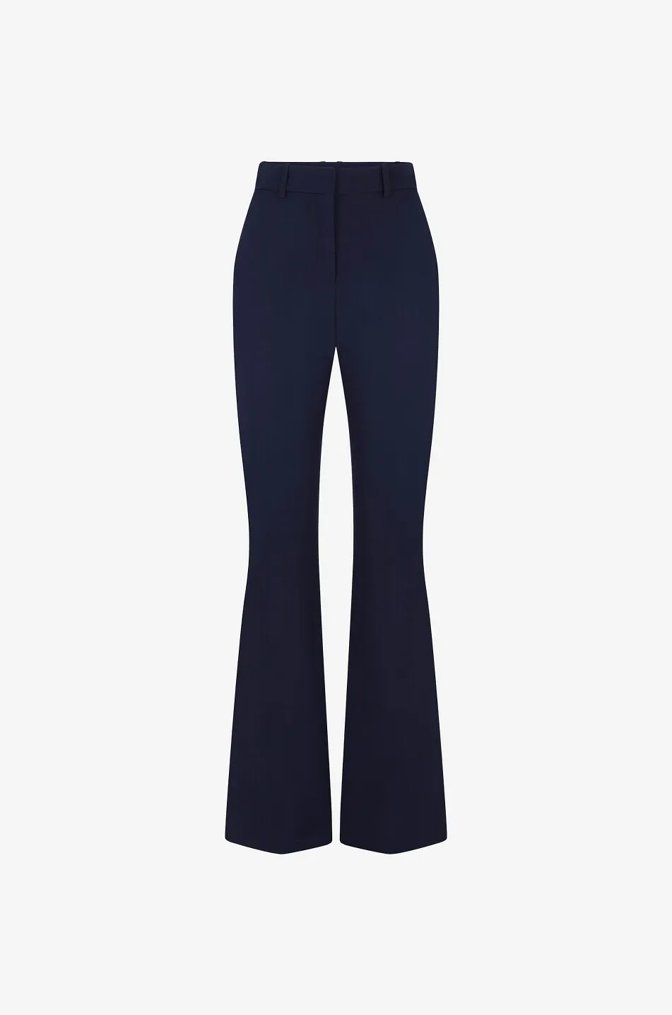 Pantalon évasé taille haute en sergé