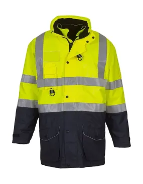 Parka de sécurité multifonctions 7 en 1 HVP711 jaune fluo bas bleu 