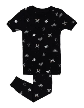 Petit lem - Ensemble pyjama noir imprimé - Pirate (2 pcs), 8 ans