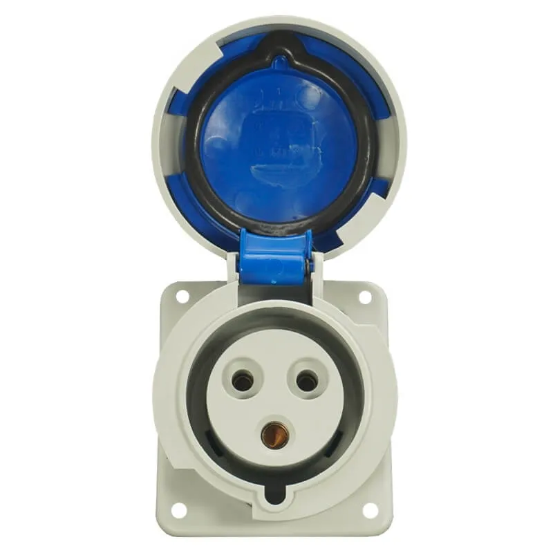 Prise de  Courant  Européenne 2P+T 16A - 220V IP67 encastrable