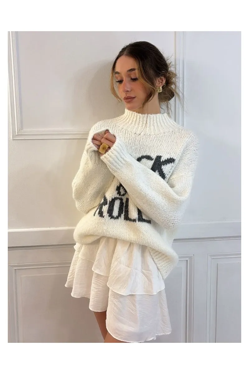 Pull blanc Rock & Roll