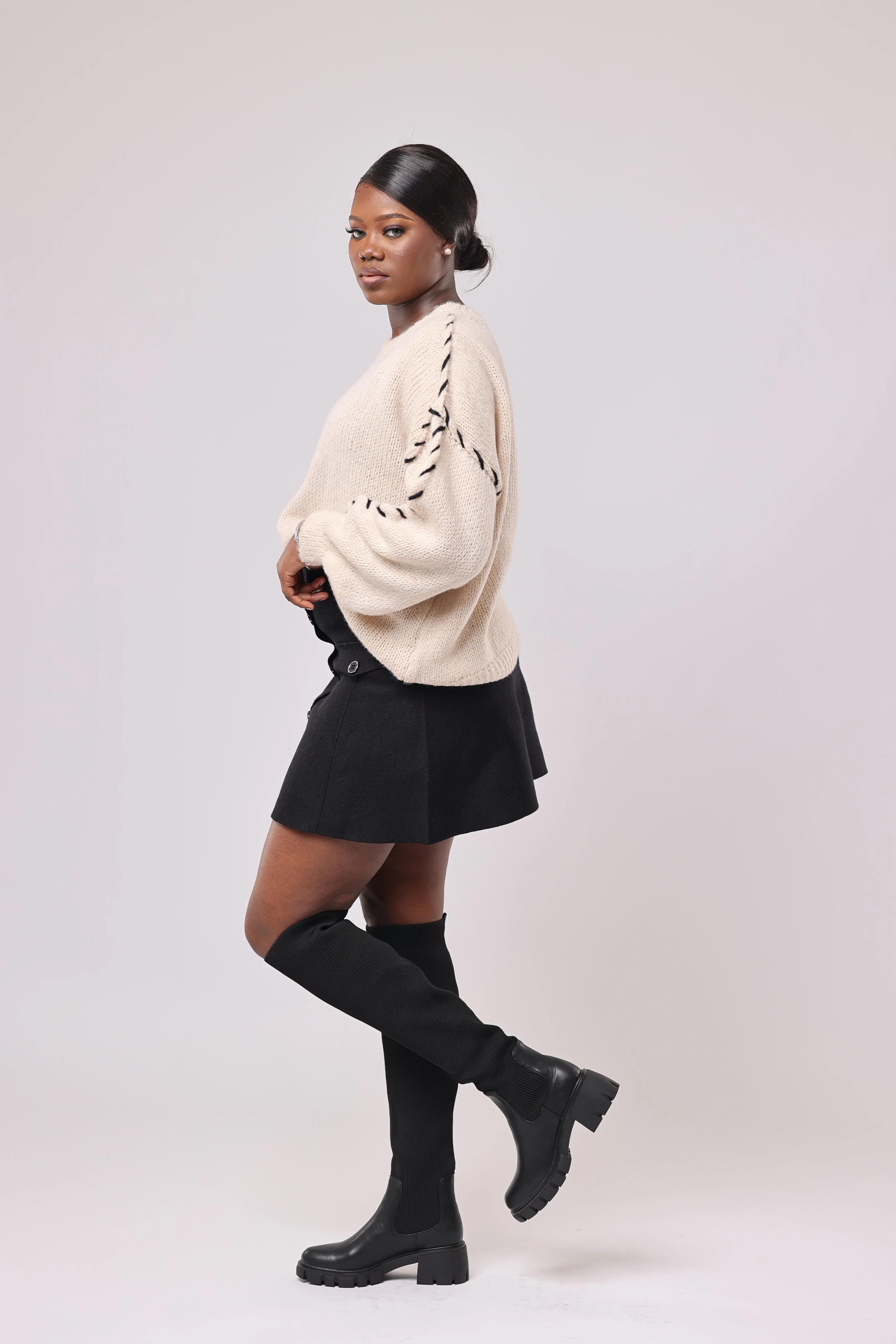 PULL COL ROND TRESS