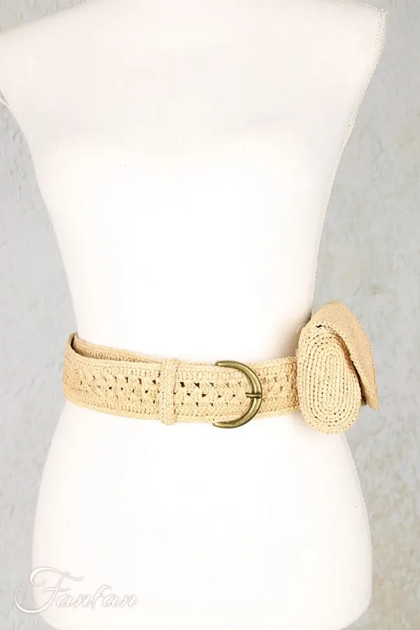 Rabarany Pochette en rafia pour ceinture Naturel