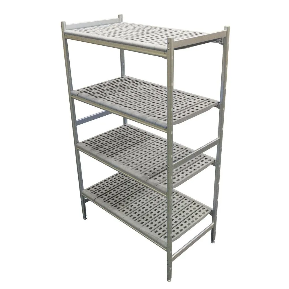 Rayonnage d'angle alu 1394x577 h.1700 4 niv. Poly