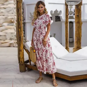 Robe de Grossesse Longue Fleurie