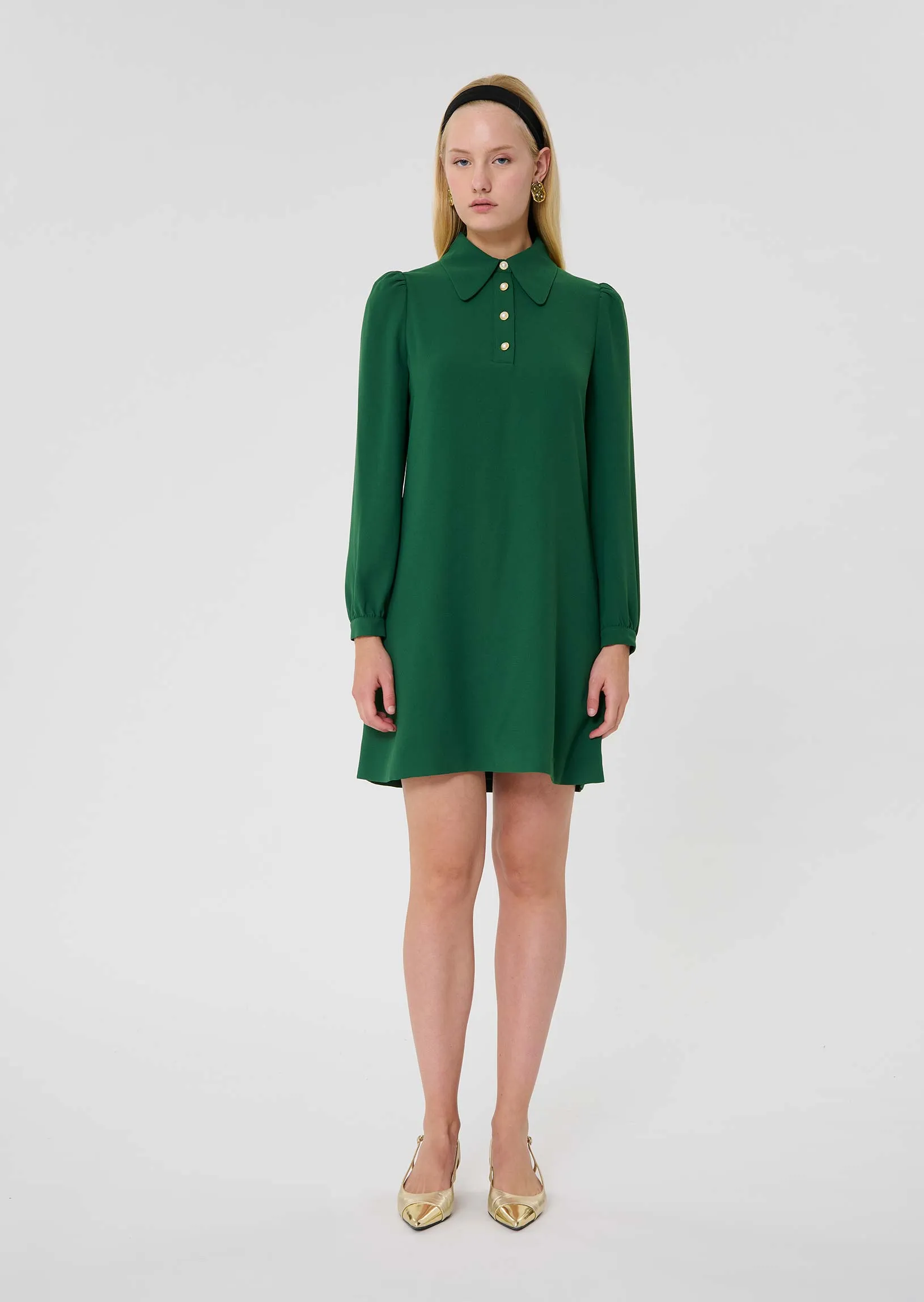 Robe Rolfo verte en crêpe