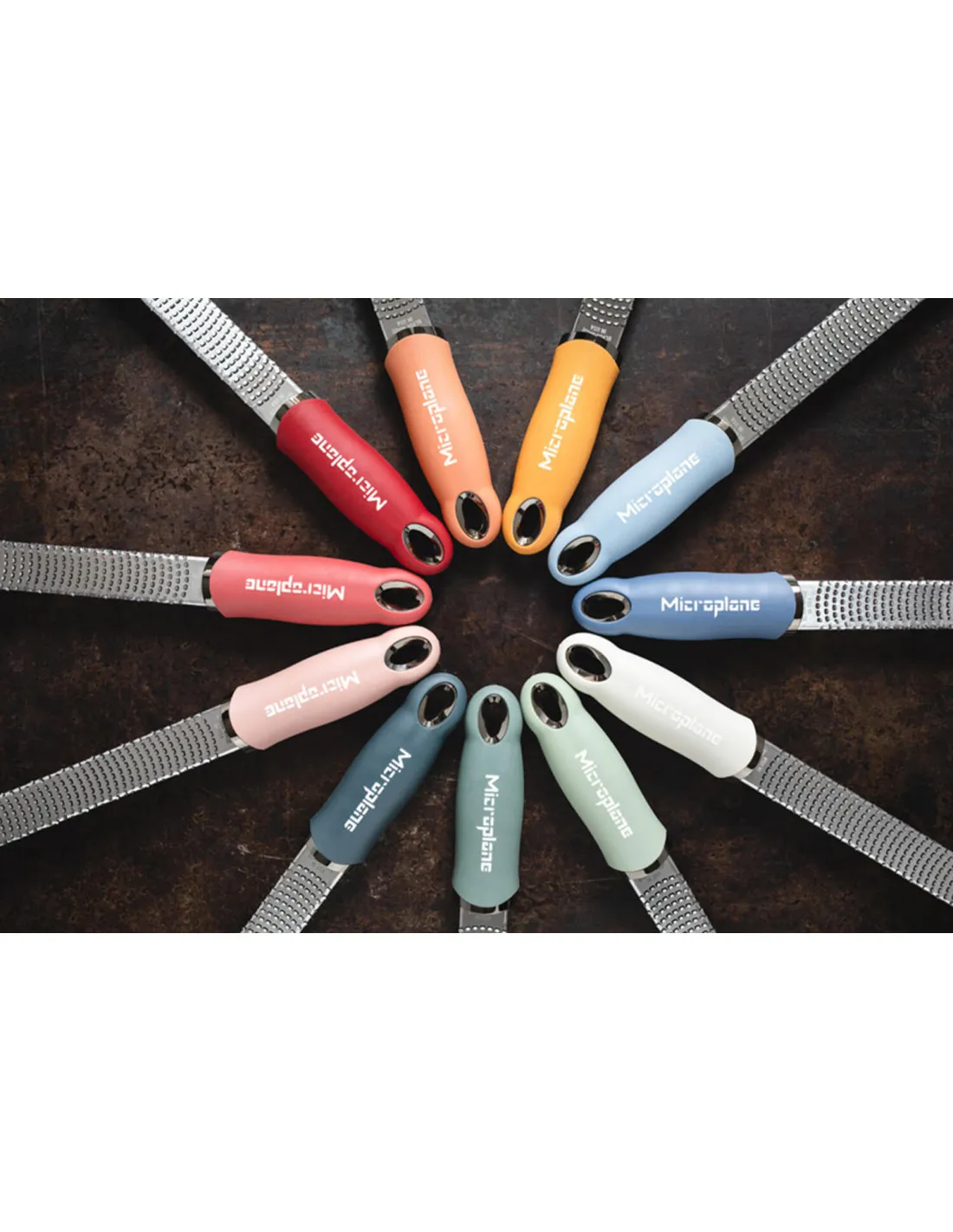 Râpe zesteur Microplane Premium Bleu Denim inox 20,3cm