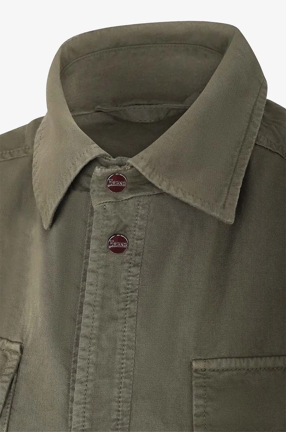 Surchemise en coton et lin Garment Dyed
