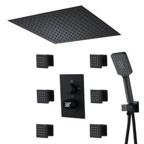 Système de douche noir à courant constant à affichage numérique LED