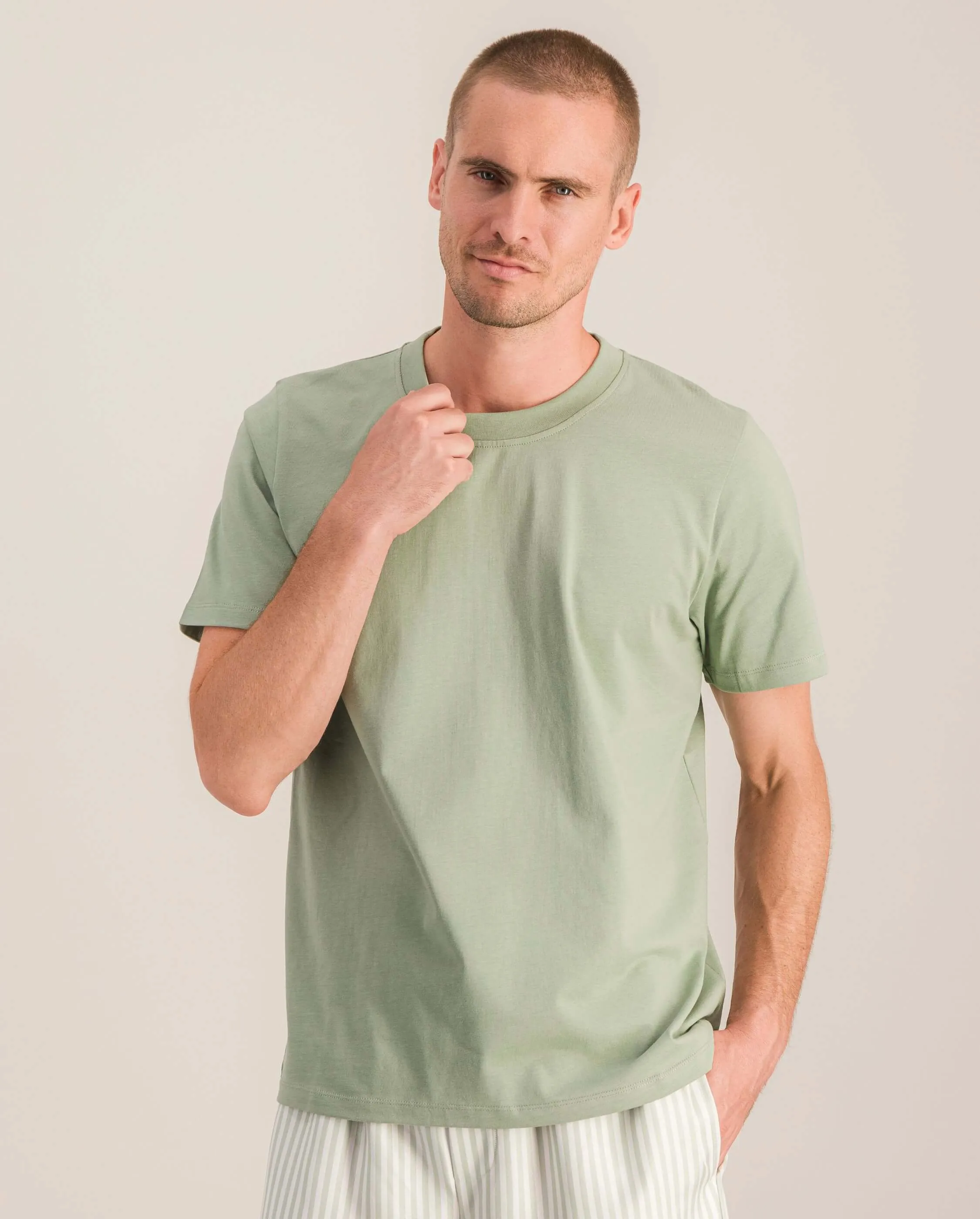 T-shirt homme coton bio, sauge