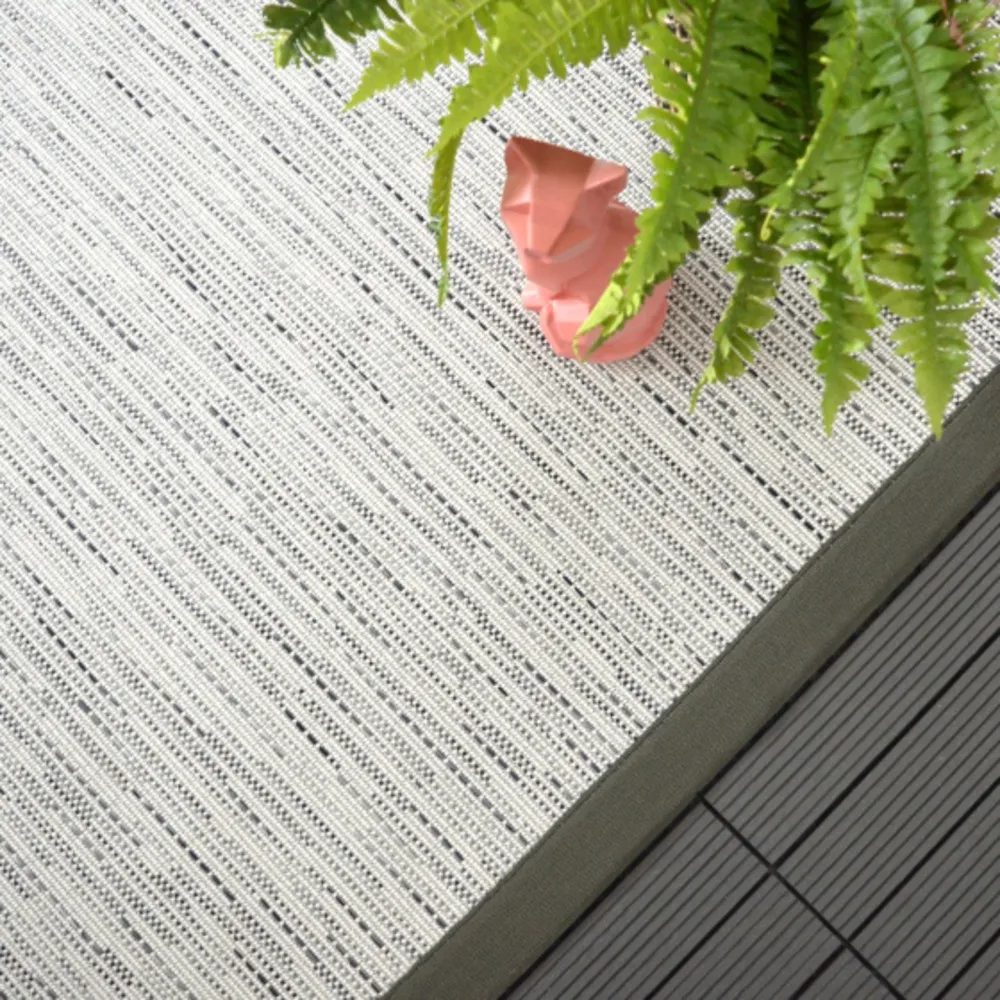 Tapis intérieur / extérieur - bornéo blanc - ganse anthracite - 200 x 290 cm