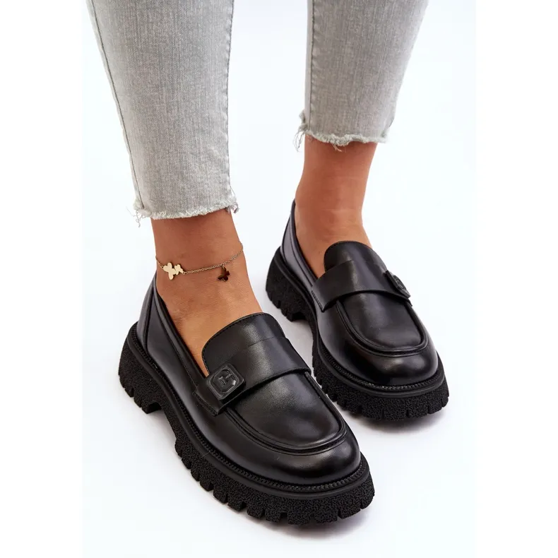Vinceza Mocassins Pour Femmes À Bride Noir Flanila le noir